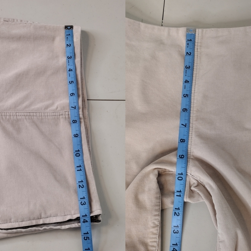Tory Burch Side Zip Corduroy Office Casual Neutral Taupe Pants Sz 27 - Picture 15 of 16